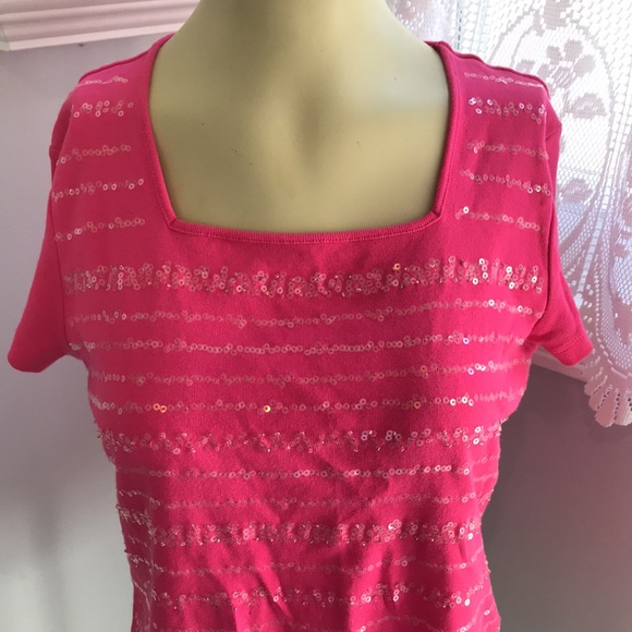 Rafaella sequined top with square neckline. EUC - Picture 2 of 13